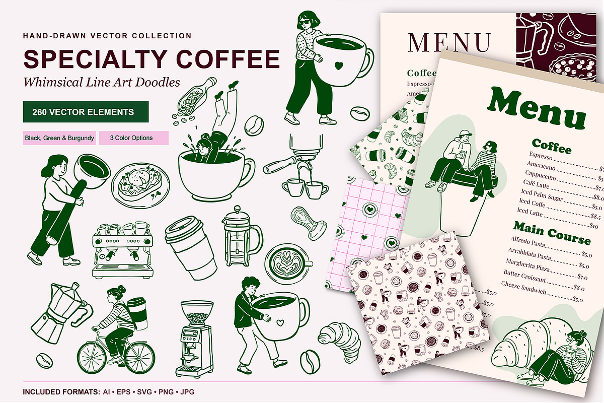 Specialty Coffee Vector Bundle, an Object Graphic by SunnJaneArt (Photo 1 of 18)