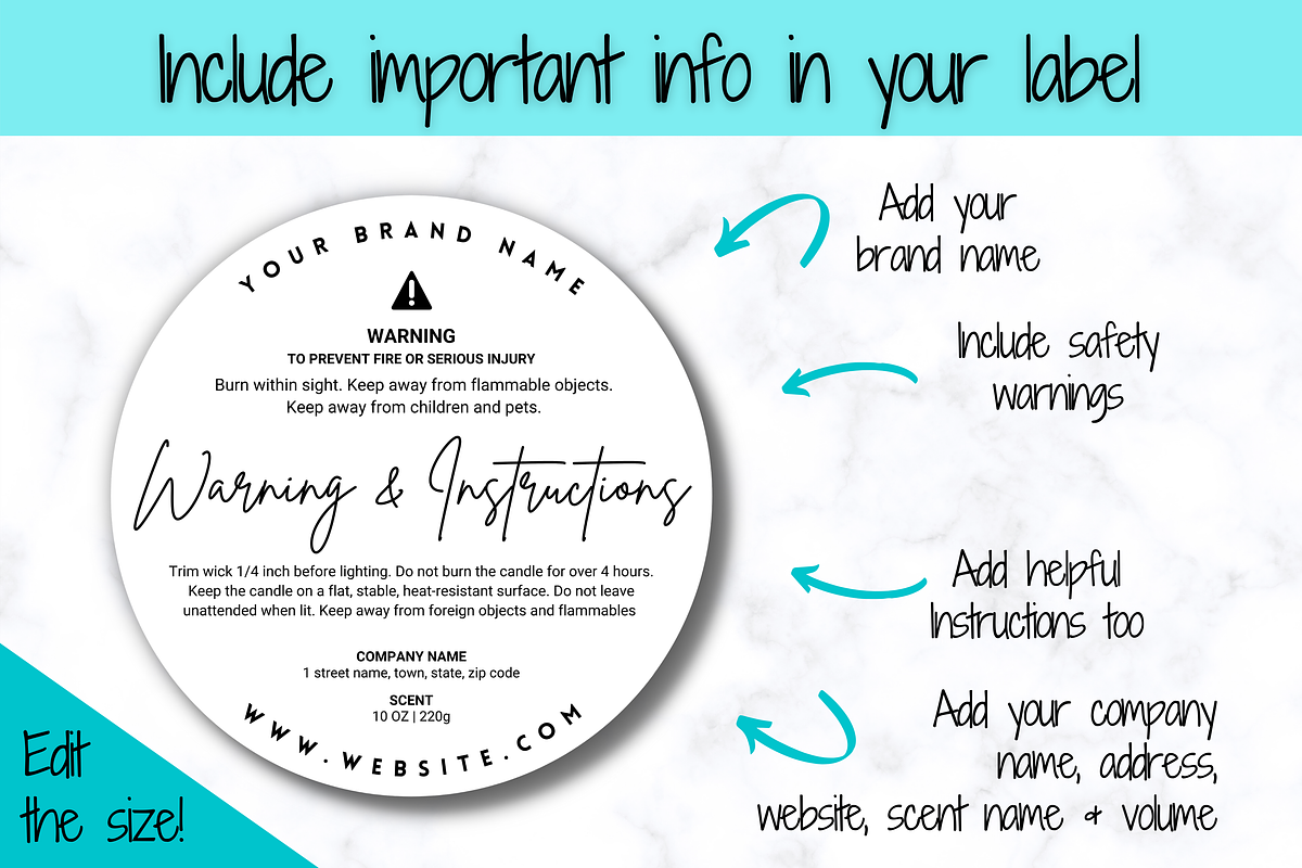 Candle Warning Label Template, a Templates & Theme by Templatables (Photo 5 of 8)