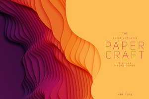 Paper Craft 5 Vibrant Backgrounds, a Texture Graphic by GarryKillian