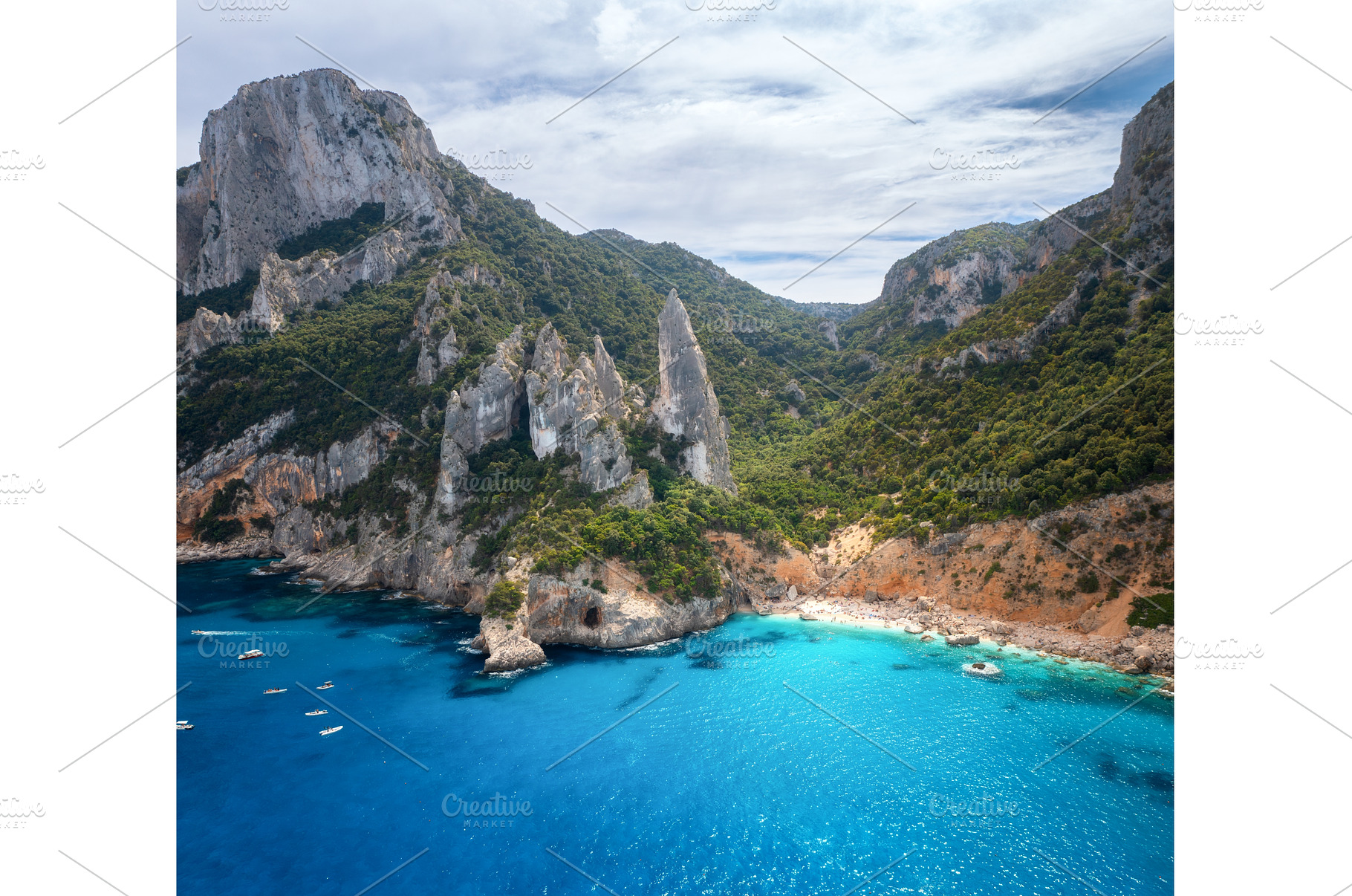 Aerial view of rocks and mountains, a Nature Photo by den-belitsky