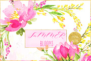 Summer blooms. watercolor clipart, an Illustration by LABFcreations (Thumbnail 1 of 5)