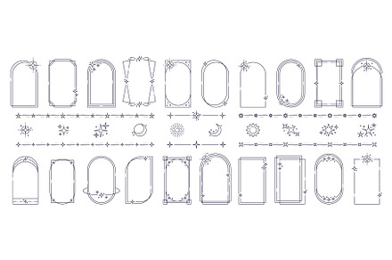 Minimal line frames and borders, a Decorative Illustration by Vector Tradition
