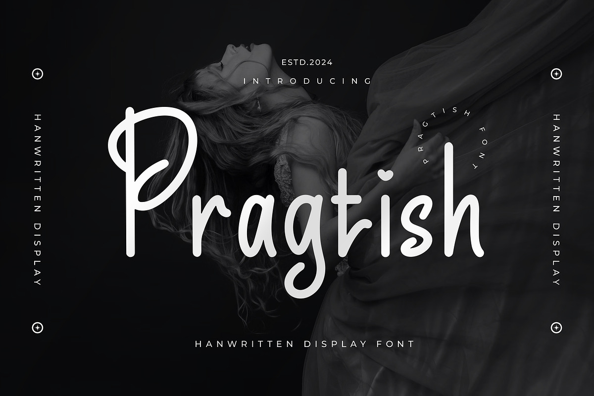 Pragtish - Handwritten Display Font, a Handwritten Font by ENATIVE (Photo 1 of 6)