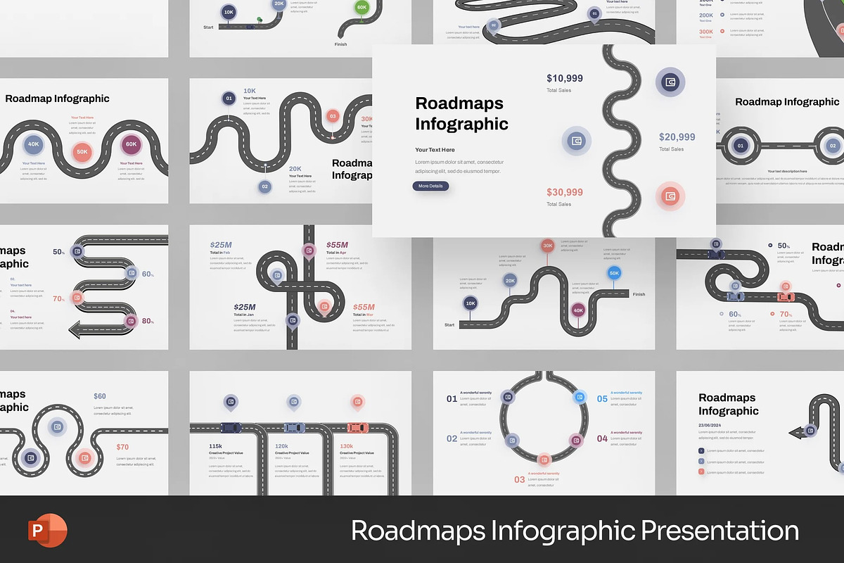 Roadmaps Infographic Powerpoint, a Presentation Template by Fit-tee (Photo 1 of 2)