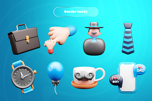 Father's Day 3d Illustration Icon P