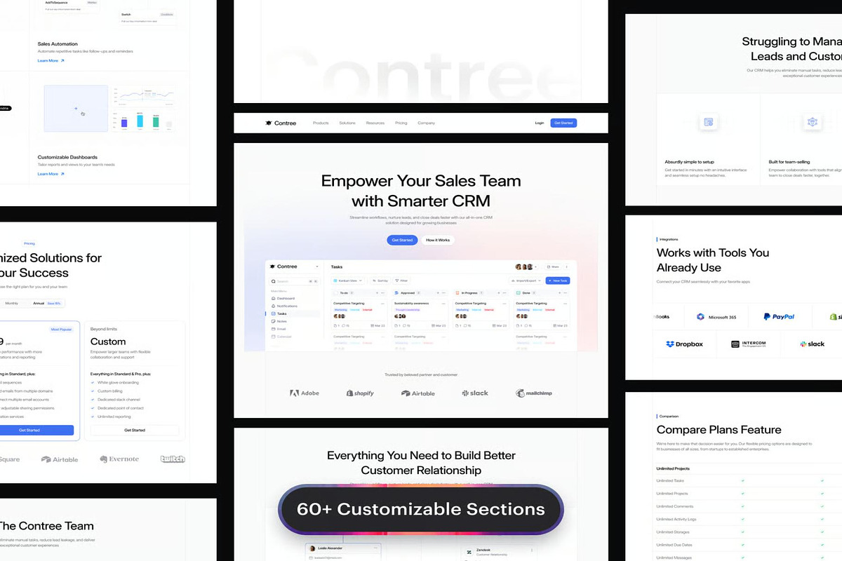 Contree CRM Website Template UI Kit, an UI Kit Template by Lumina_ui_ux202 (Photo 6 of 8)