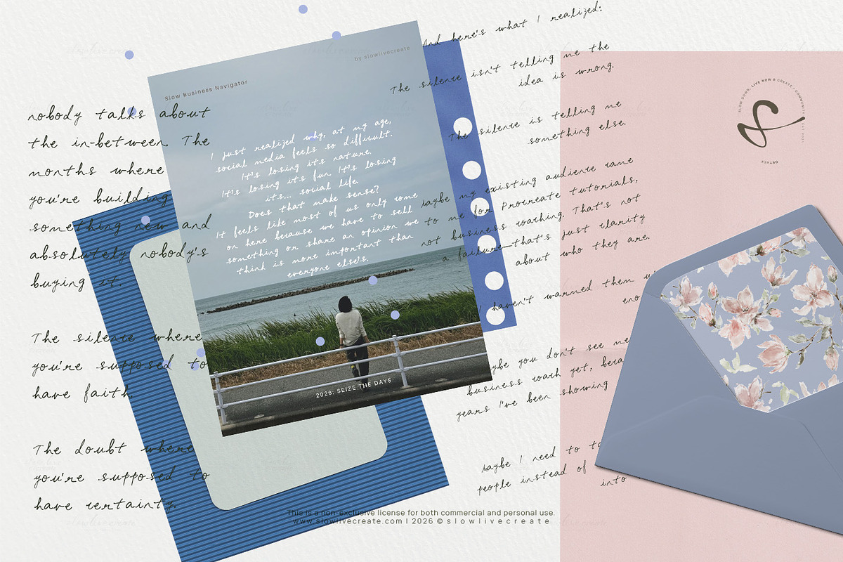 My Handwriting Scripted for Journals, a Handwritten Font by slowlivecreate (Photo 3 of 7)