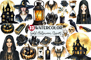 Creepy Black and Gold Halloween Clip, an Illustration by Rose Art (Thumbnail 1 of 7)