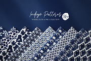 Indigo Watercolor and Ink Patterns, a Pattern Graphic by Tiger and Flower (Thumbnail 1 of 10)