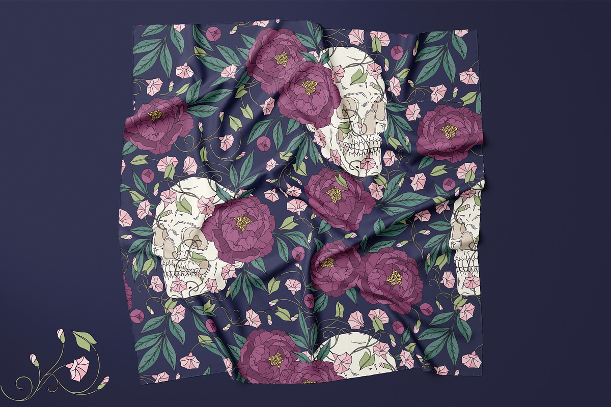 Dark garden. Seamless pattern, a Pattern Graphic by Elona Laff (Photo 3 of 7)