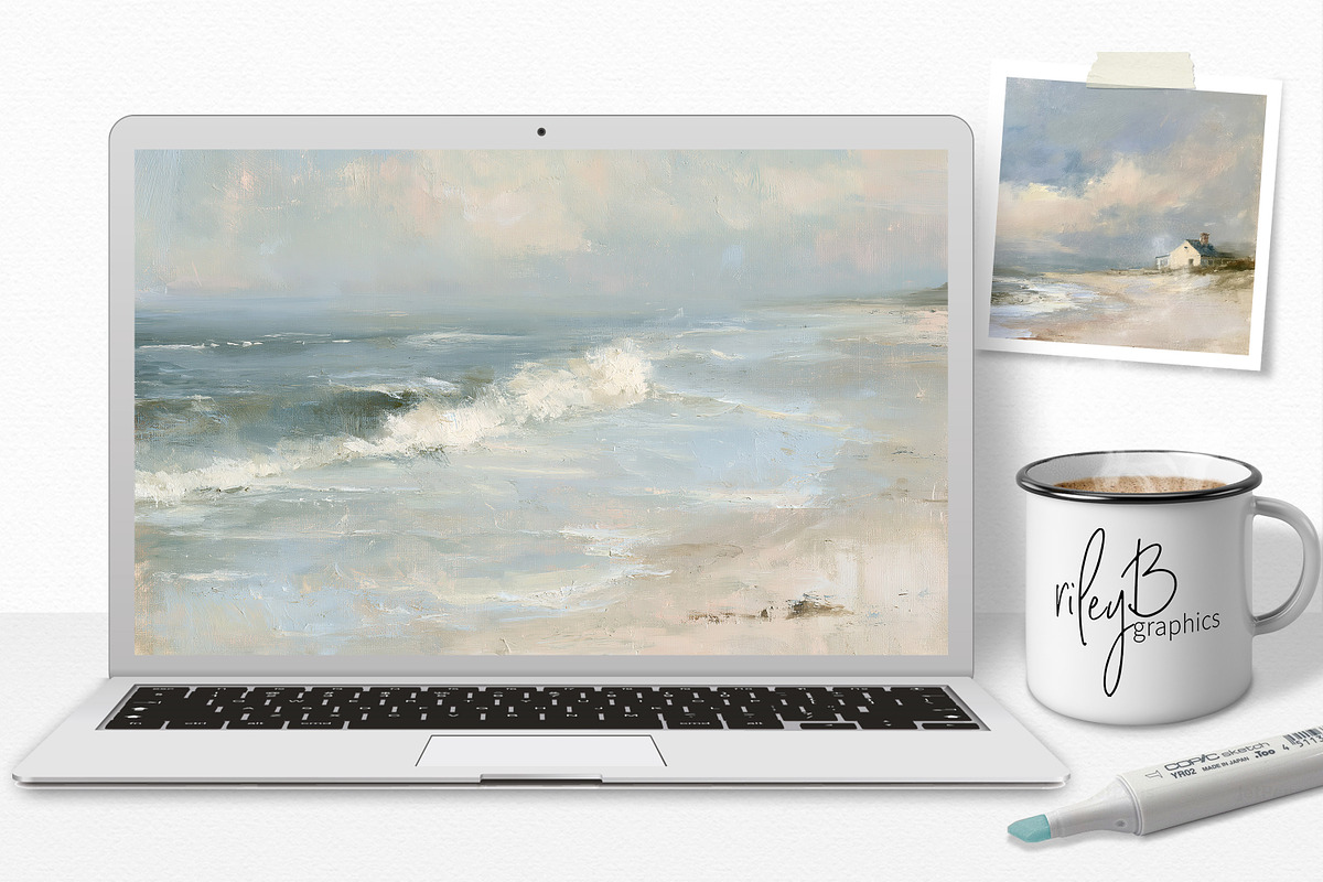 Serene Coastals, a Decorative Illustration by rileyBgraphics (Photo 5 of 6)
