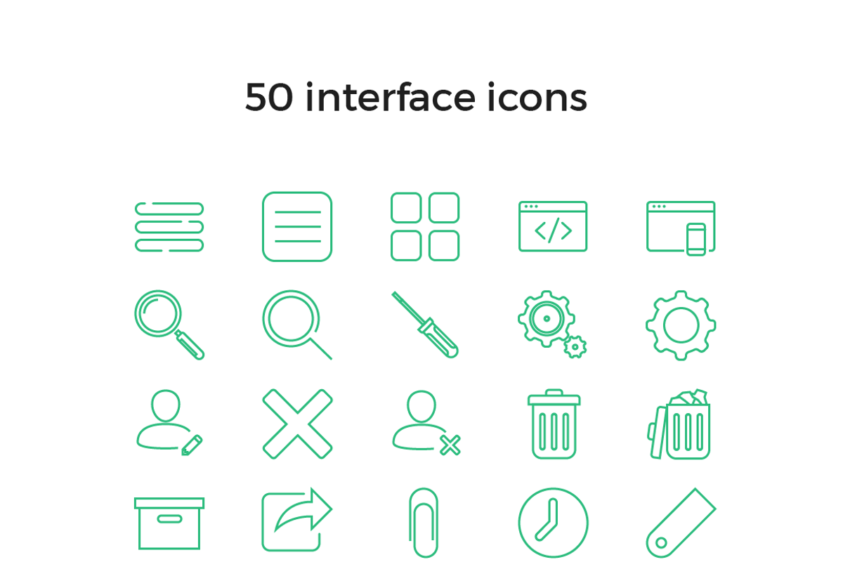 50 Interface icons pack, icons set, an Icon by Samoylov (Photo 2 of 2)