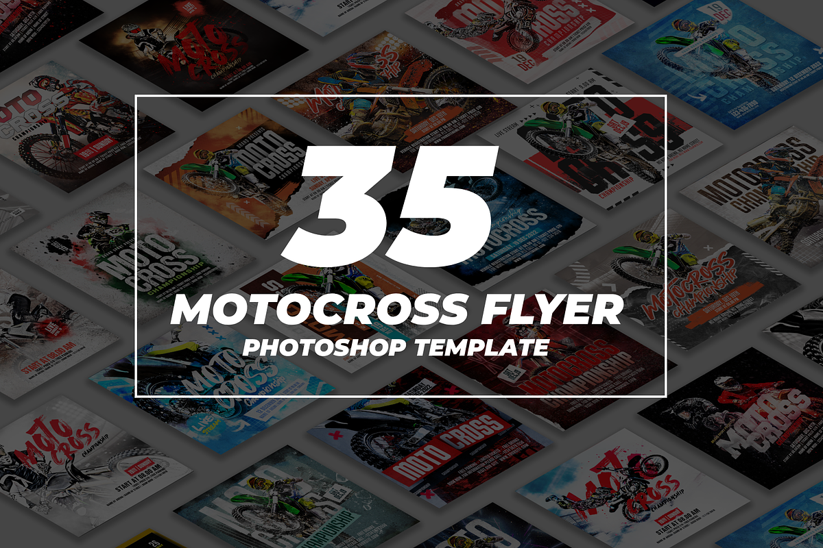 35 Motocross Flyer Template Bundle, a Flyer Template by NanoAgency (Photo 1 of 2)