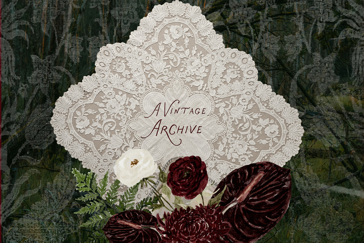 Vintage Lace Handkerchief Collage, an Object Graphic by Laras Wonderland (Photo 5 of 12)