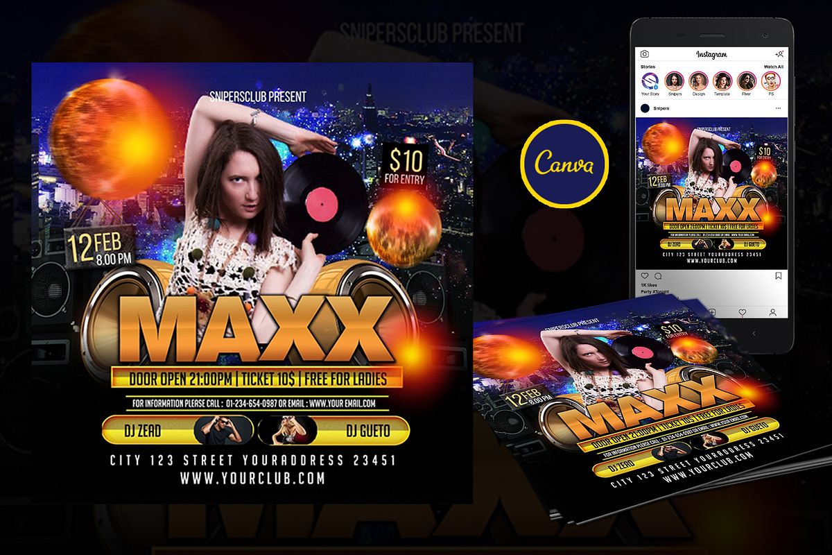 Guest Dj Flyer Canva Template, a Social Media Template by DreamColor
