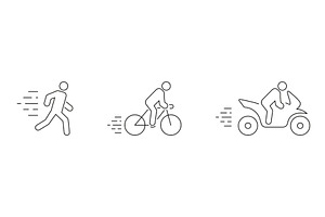 Running, Cycling, and Motorcycling, a Sport Illustration by Vector Creator