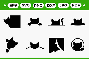 Hiding Cat glowing eyes Silhouettes, an Animal Illustration by Artonix