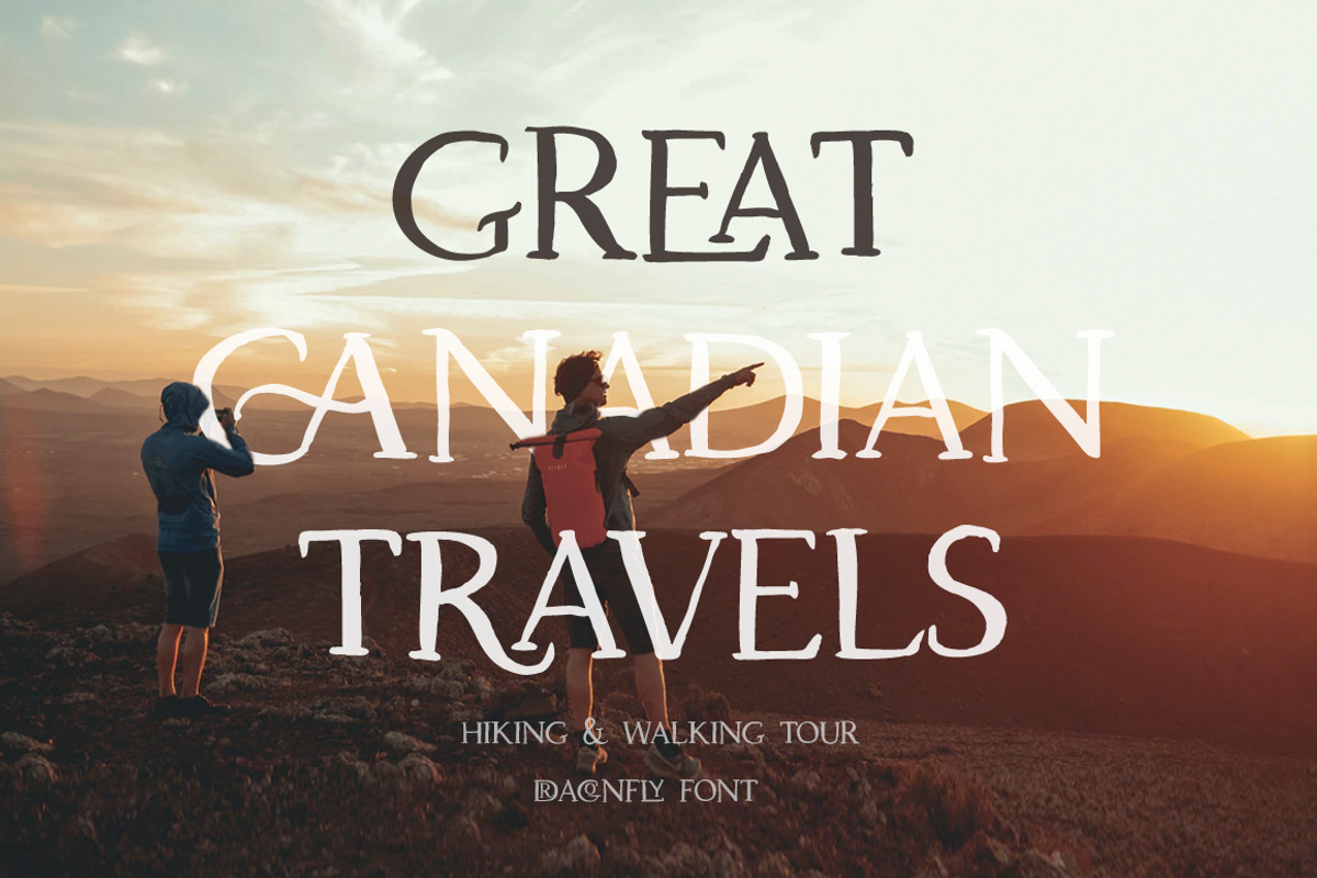 Dragonfly. Uppercase Ligature Font. preview 4