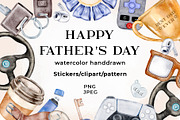 Father's Day Clipart, a Decorative Illustration by Eves_Aquadreams (Thumbnail 1 of 6)