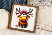 Grumpy Christmas Highland Cow Clipar, an Illustration by Libby Wishes (Thumbnail 2 of 7)