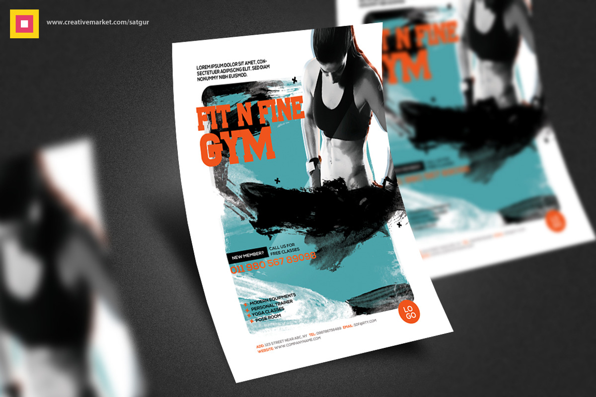 Fitness Flyer / Gym Flyer V12, a Flyer Template by Satgur Graphic Design (Photo 4 of 5)