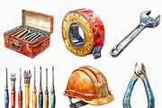 Watercolor Craftsman Clipart, an Illustration by Craft Nest (Thumbnail 4 of 6)