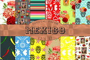 Mexican Themed Papers Mexico, a Pattern Graphic by Kiwi Fruit Punch (Thumbnail 1 of 3)