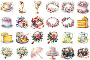 Summer Bridal Tea Party Set Clipart, an Illustration by Sublimation Artist (Thumbnail 2 of 6)