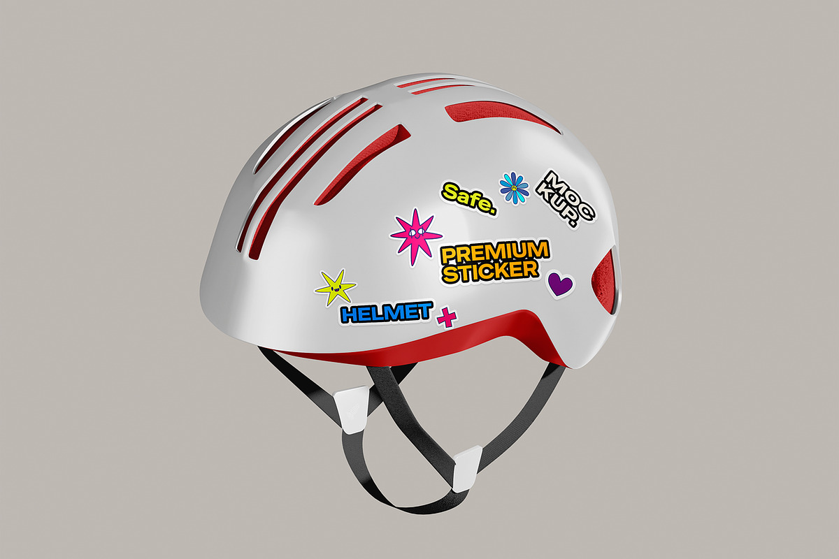 Sticker on Helmet, a Household Mockup by Unerispace (Photo 2 of 5)
