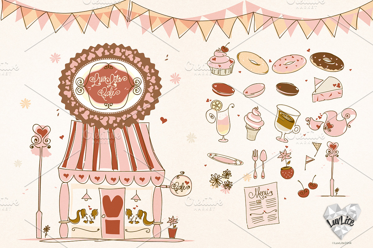 Hand-drawn Cafe Set - FREE Patterns, a Food Illustration by Nat (Photo 2 of 3)