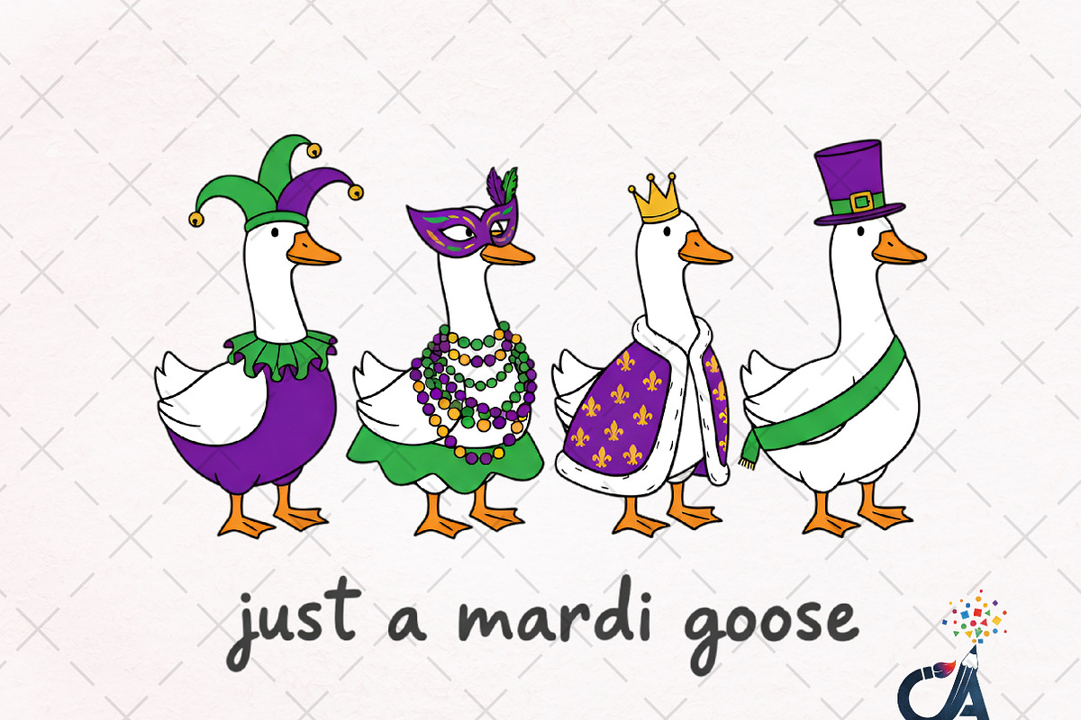 Mardi Gras Goose Sublimation PNG, an Illustration by Creative Art (Photo 1 of 6)