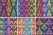 Rainbow Damask Seamless Patterns, a Pattern Graphic by PrintablesByFranklyn (Thumbnail 3 of 4)