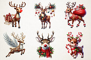 Santa’s Sleigh & Reindeer Watercolor, an Illustration by RobertsArt (Thumbnail 6 of 6)