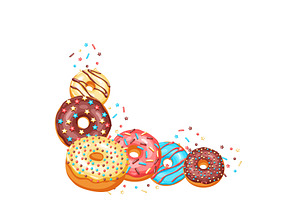 Decoration With Glaze Donuts And