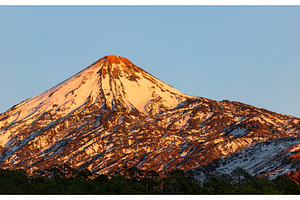 Alpenglow on the snow-capped peak of, a Nature Photo by Leonid Andronov