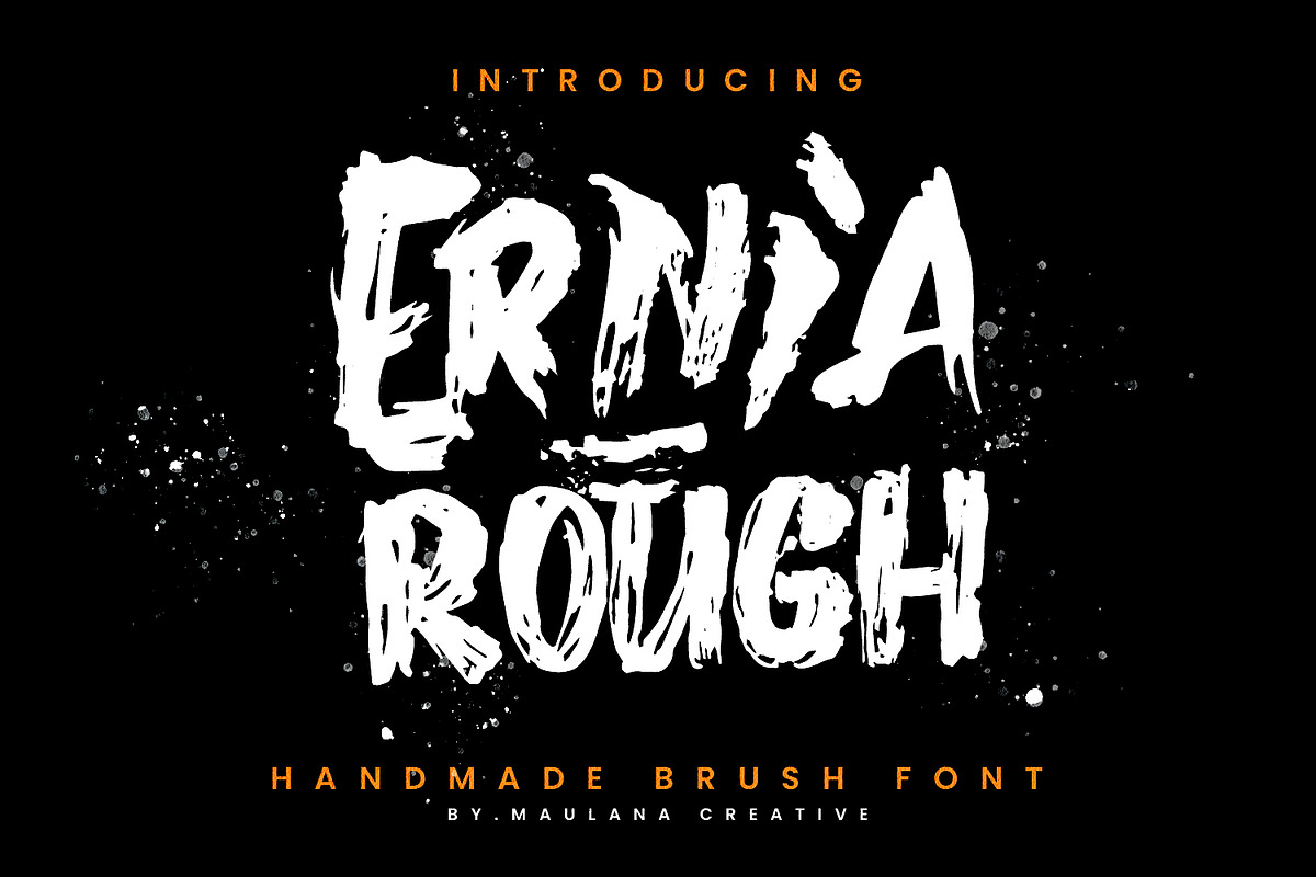 Ernia Rough Handmade Brush Font, a Handwritten Font by Maulana Creative (Photo 1 of 7)