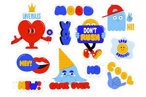 Trendy Retro Stickers Collection