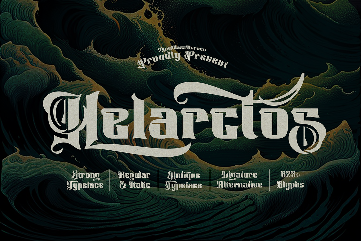 Helarctos Antique Font, a Blackletter Font by TypeClassHeroes (Photo 1 of 15)