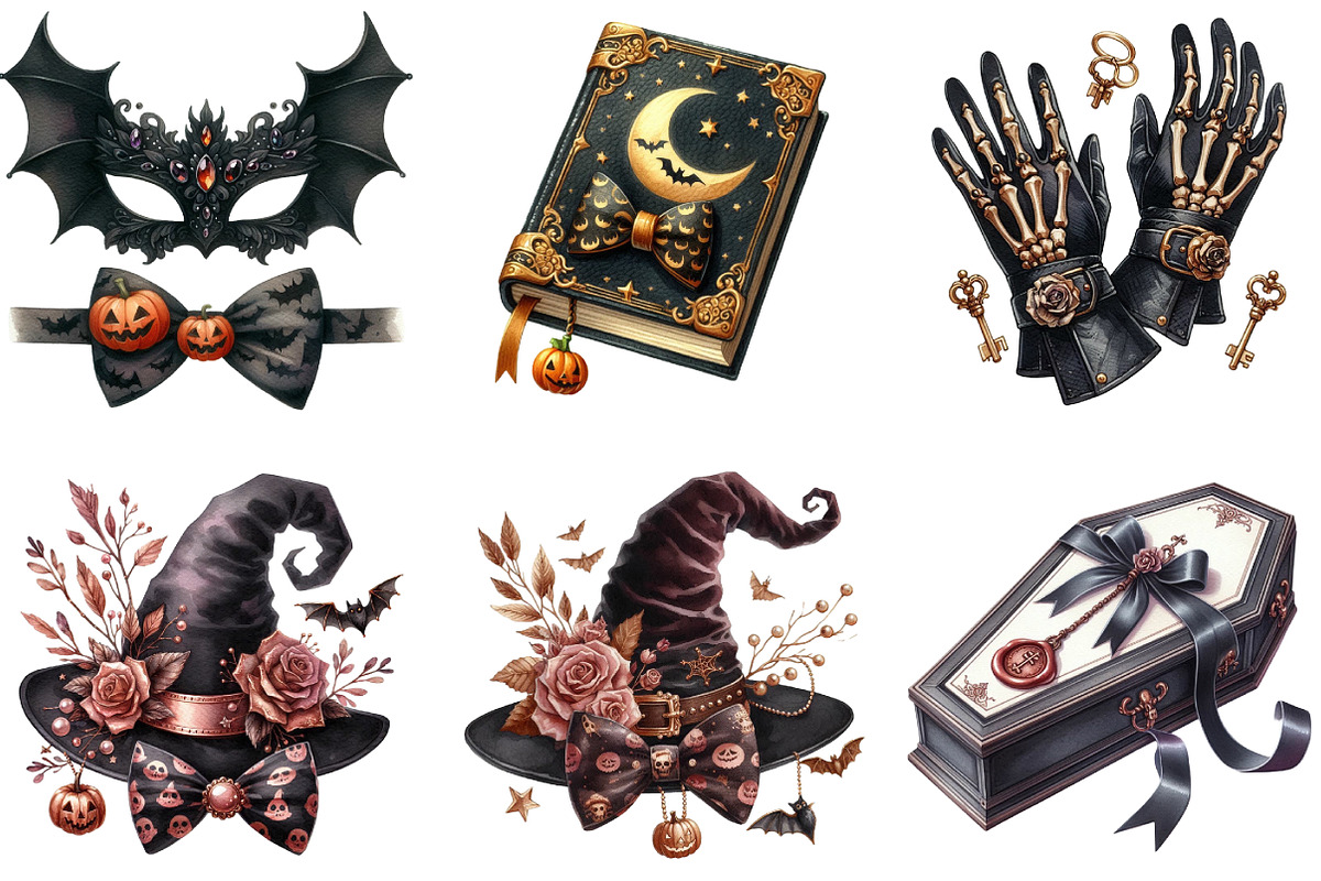 Elegant Halloween Clipart, an Illustration by DreamArtGraphic (Photo 4 of 5)