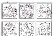 Easy Cozy Girls Christmas Coloring, a Seasonal Illustration by Design Station (Thumbnail 3 of 3)