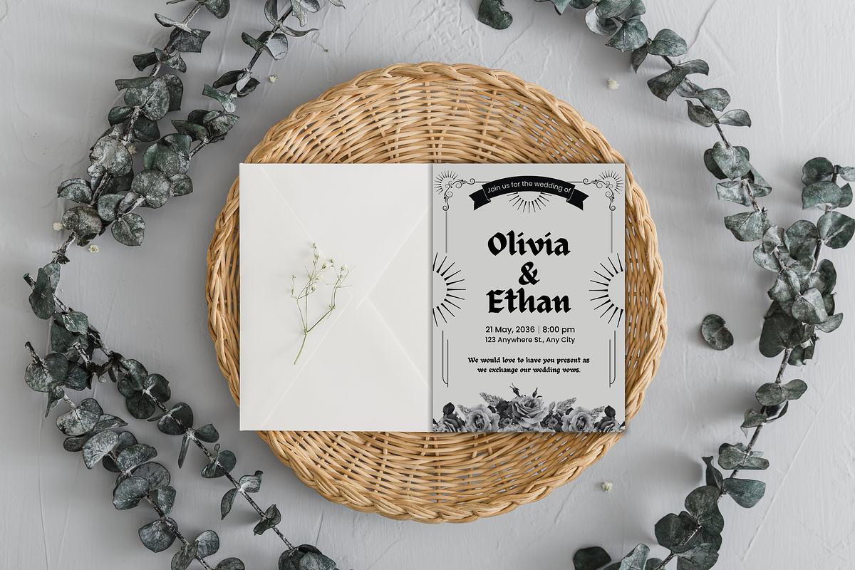 Gothic & Romantic Wedding Invitation, a Templates & Theme by TemplateCastleStore (Photo 7 of 9)