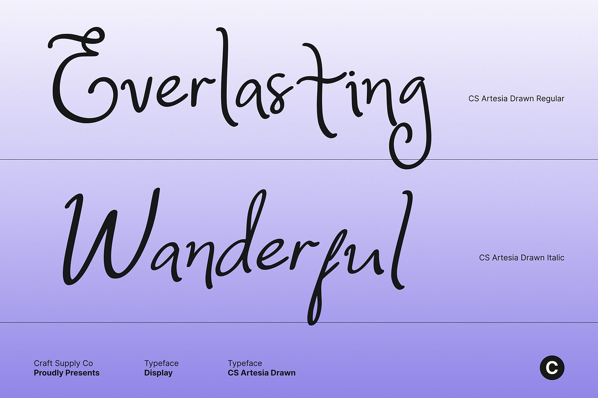 CS Artesia Drawn, a Handwritten Font by Craft Supply Co. (Photo 3 of 8)