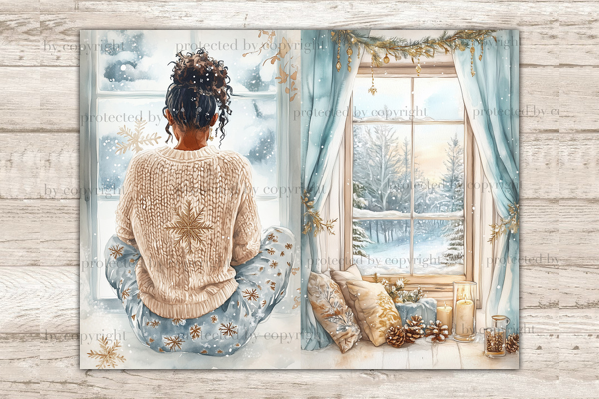 Cozy Winter Junk Journal Paper, a Person Illustration by GlamArtZhanna (Photo 6 of 10)