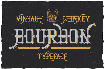 Bourbon Whiskey Typeface, a Symbol Font by Anton Antipov