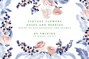 Vintage Flowers, rose bouquet, a Texture Illustration by swiejko (Thumbnail 1 of 3)