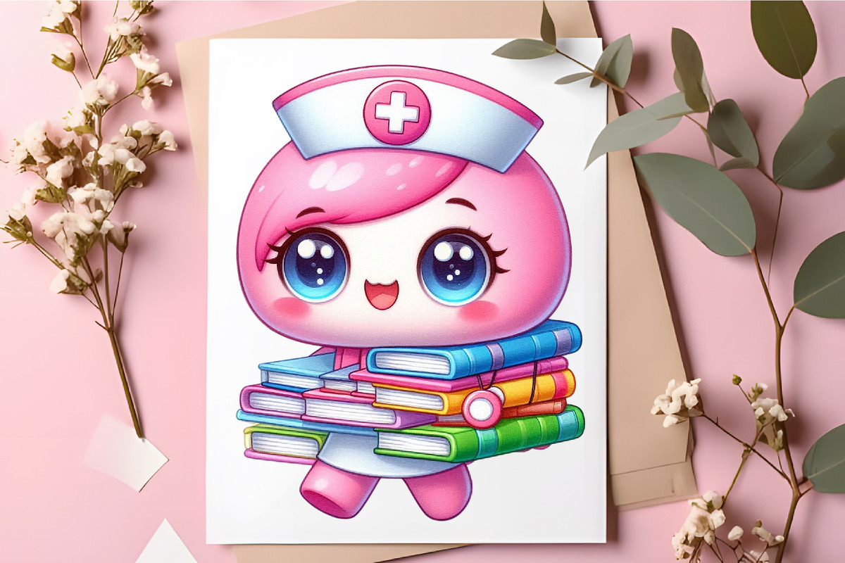 Cute Pink Nurse PNG Clipart, a Seasonal Illustration by RobertsArt (Photo 6 of 6)