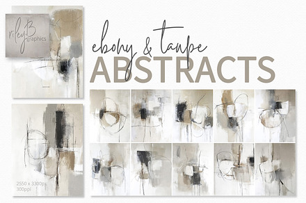 Ebony and Taupe Abstracts, a Decorative Illustration by rileyBgraphics