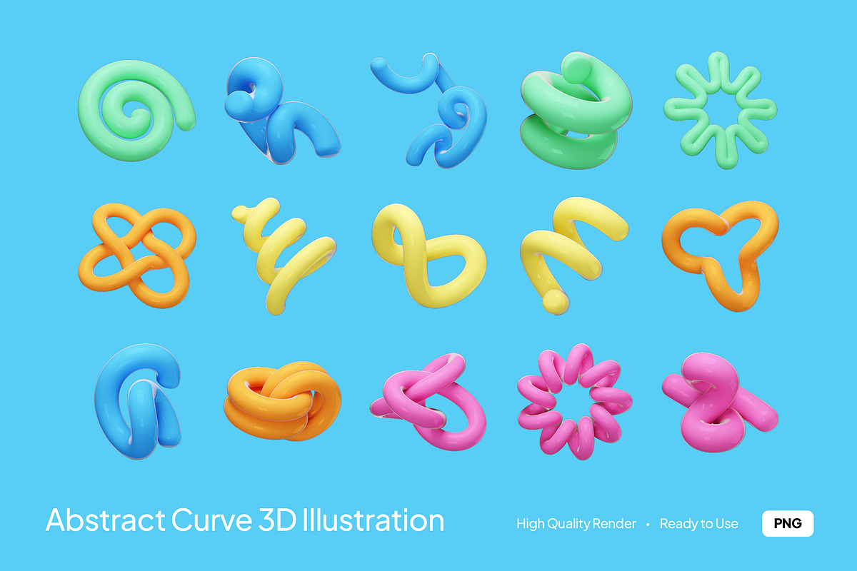 Abstract Curve 3D Illustration, an Object Illustration by graphicook (Photo 1 of 3)