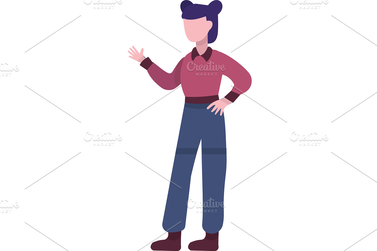 Woman character talking vector flat, a Person Illustration by vectorpointstudio