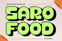 Saro Food - Bold Extrude Logo Font